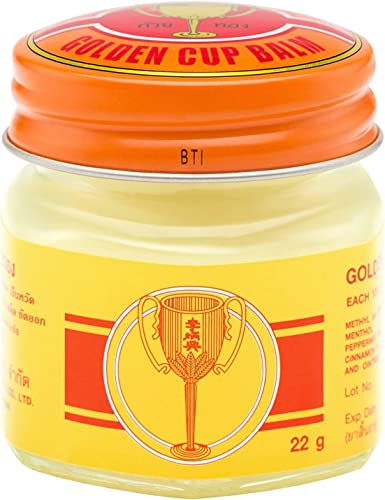 Golden Cup Balm Yellow Herbal Thai Ointment 22g Pack of 3